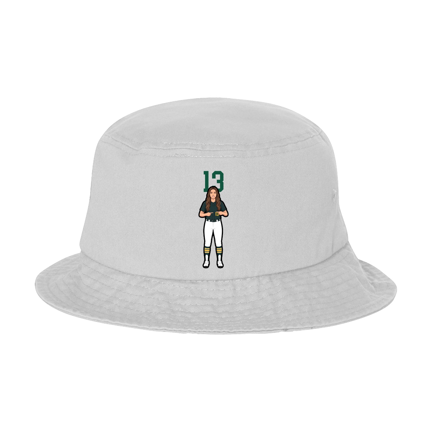 Bucket Cap — Number Top in White