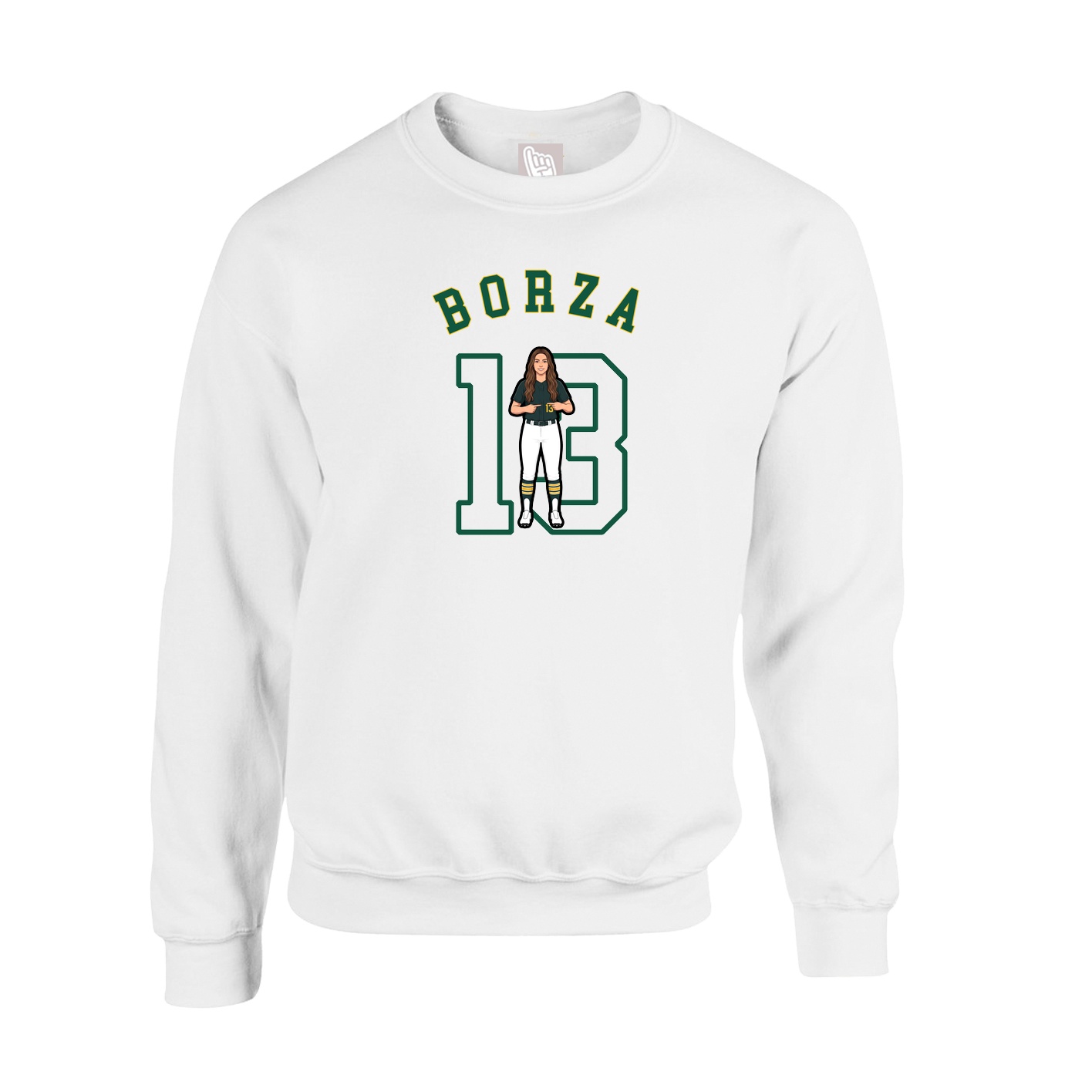 Fleece Crew — Shirsey Arch in White