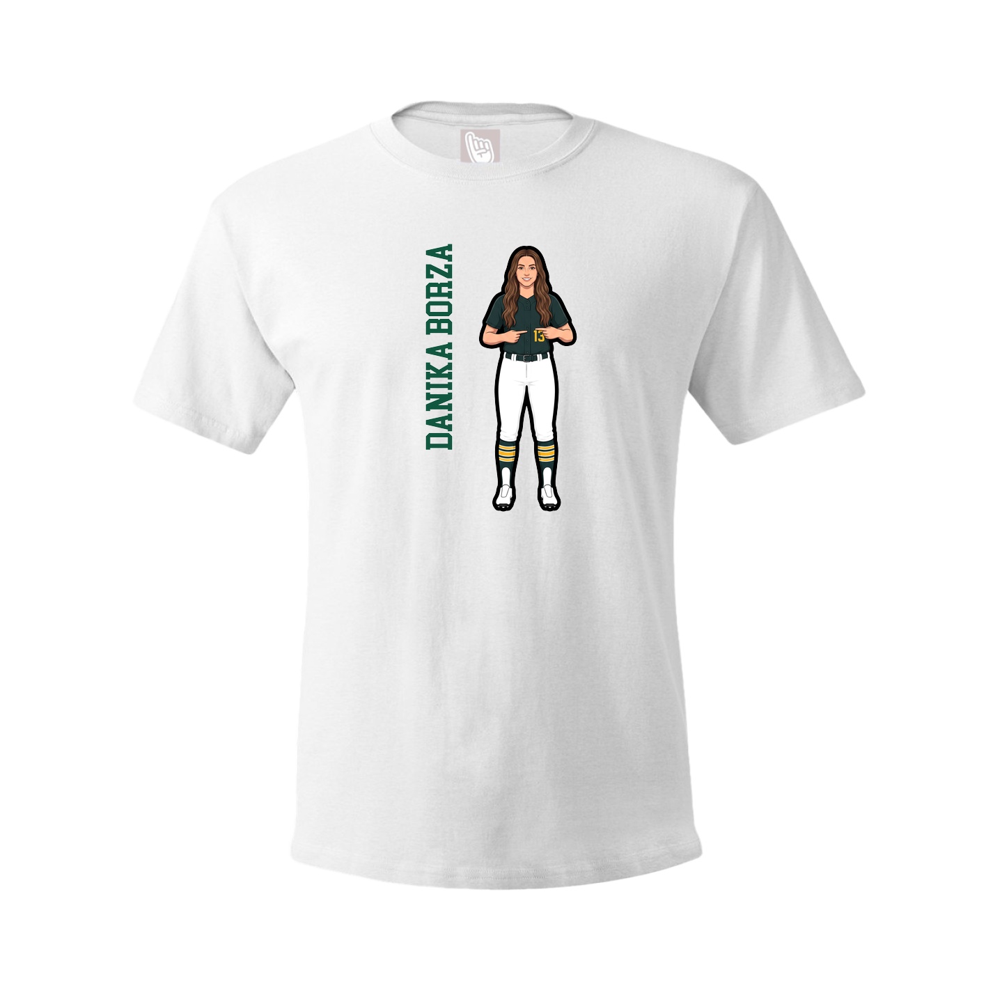 Tee — Name Vertical in White