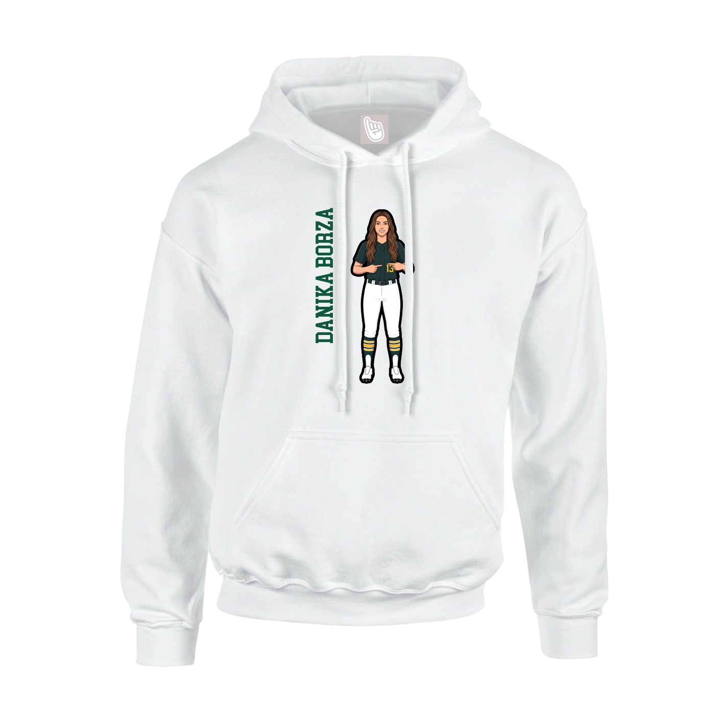 Hoodie — Name Vertical in White