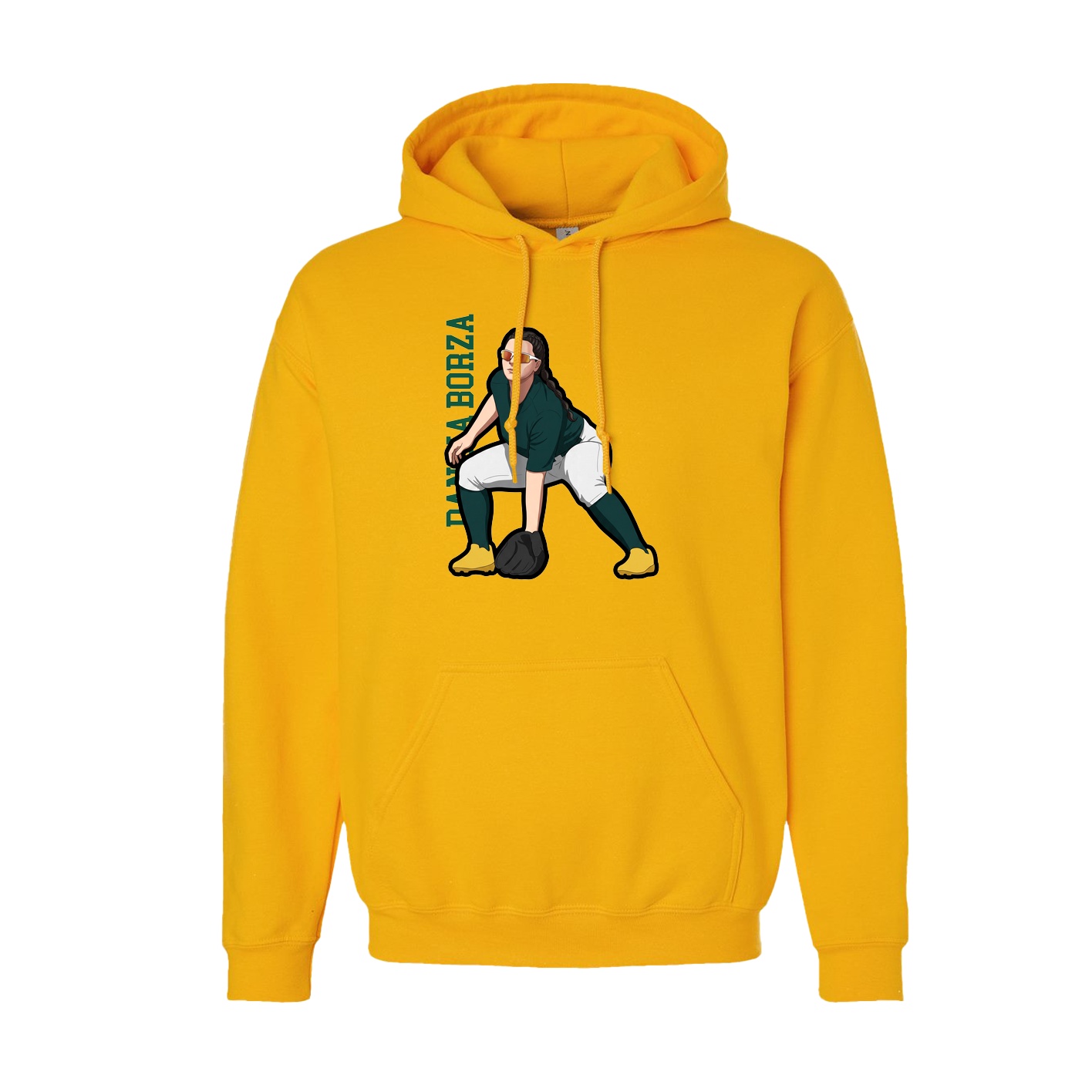 Hoodie — Name Vertical in Gold