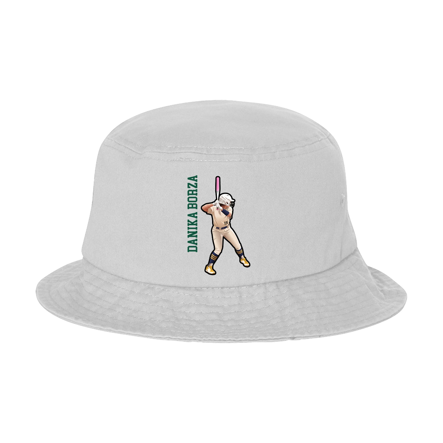 Bucket Cap — Name Vertical in White