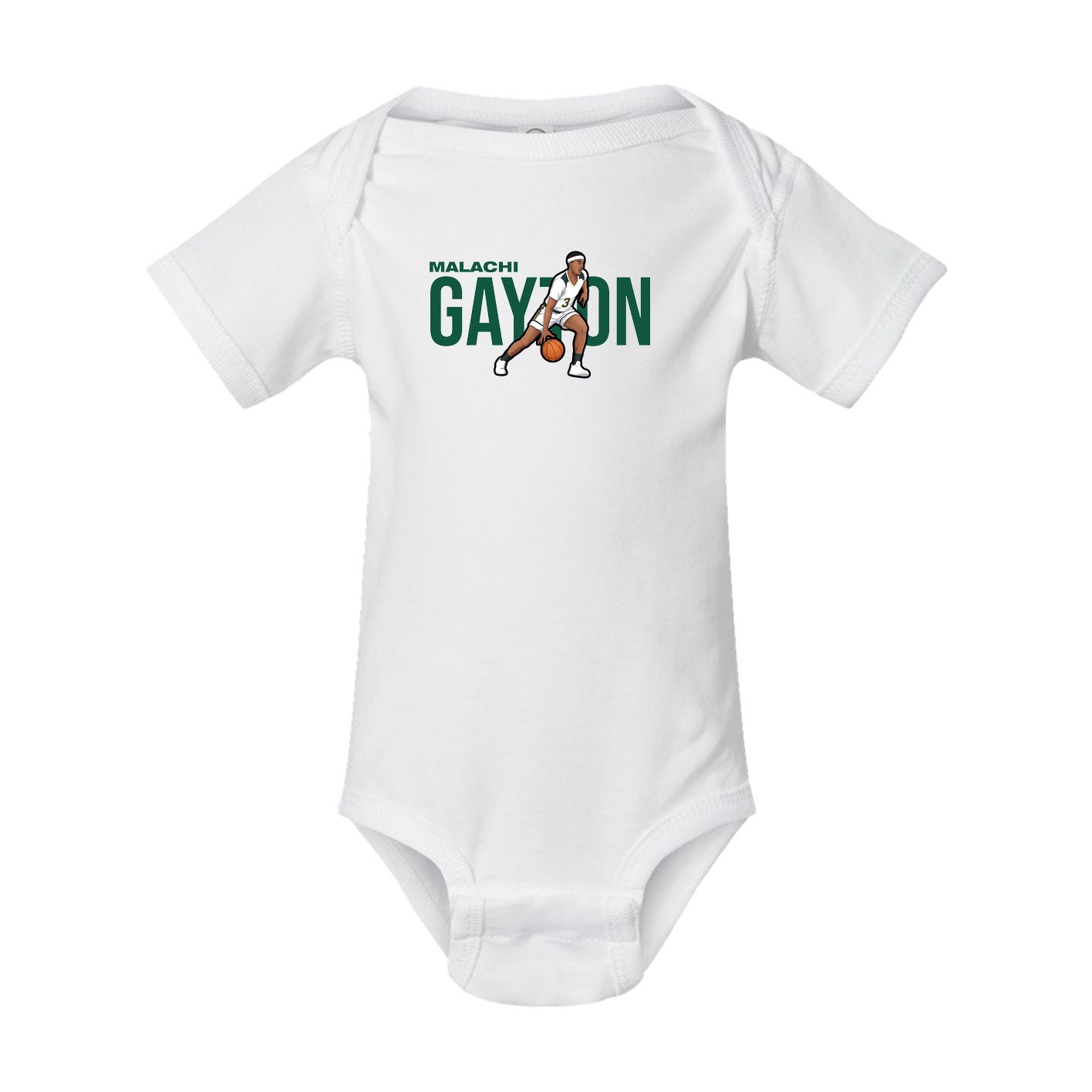 Baby Onesie — Player Name in White