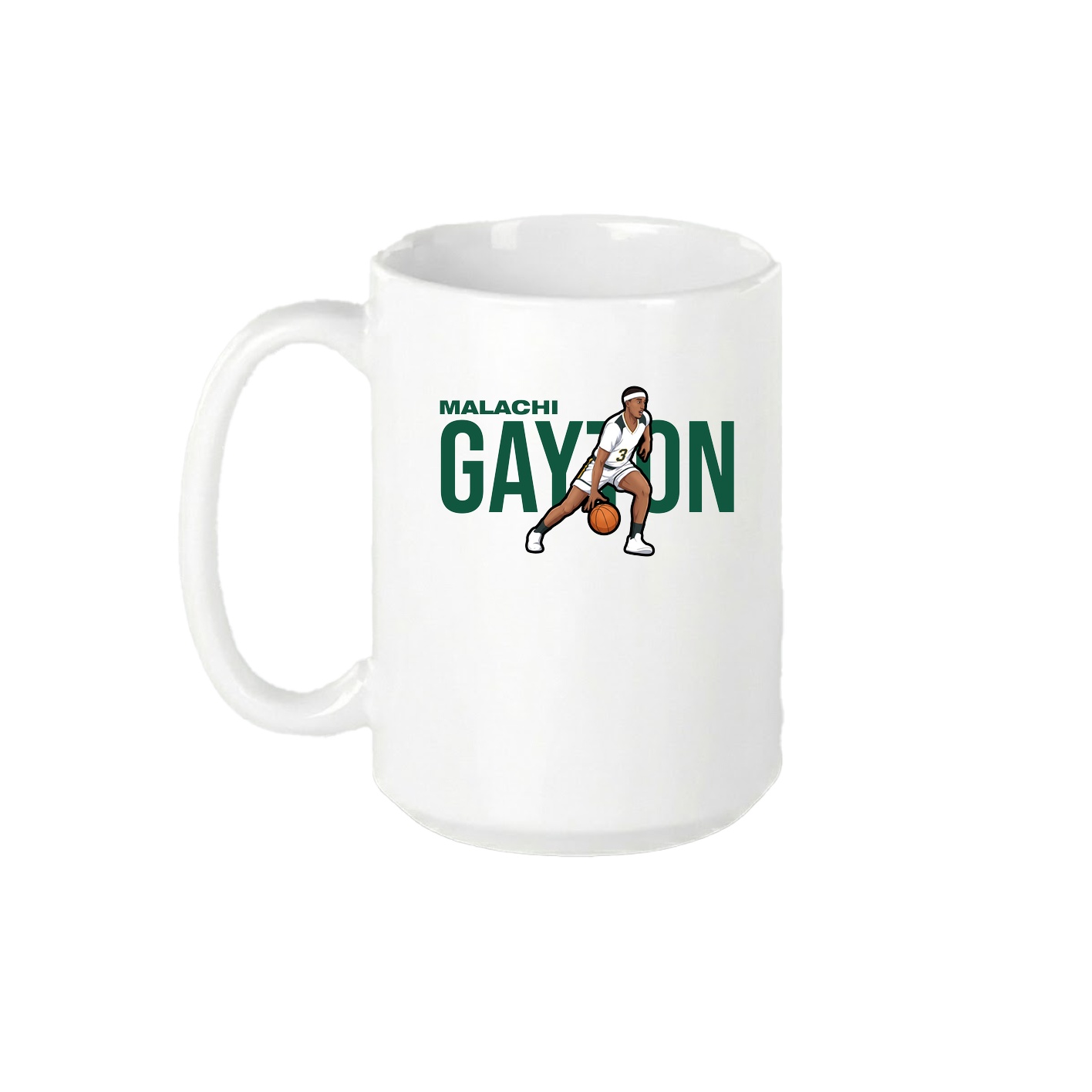 15oz Coffee Mug — Player Name in White