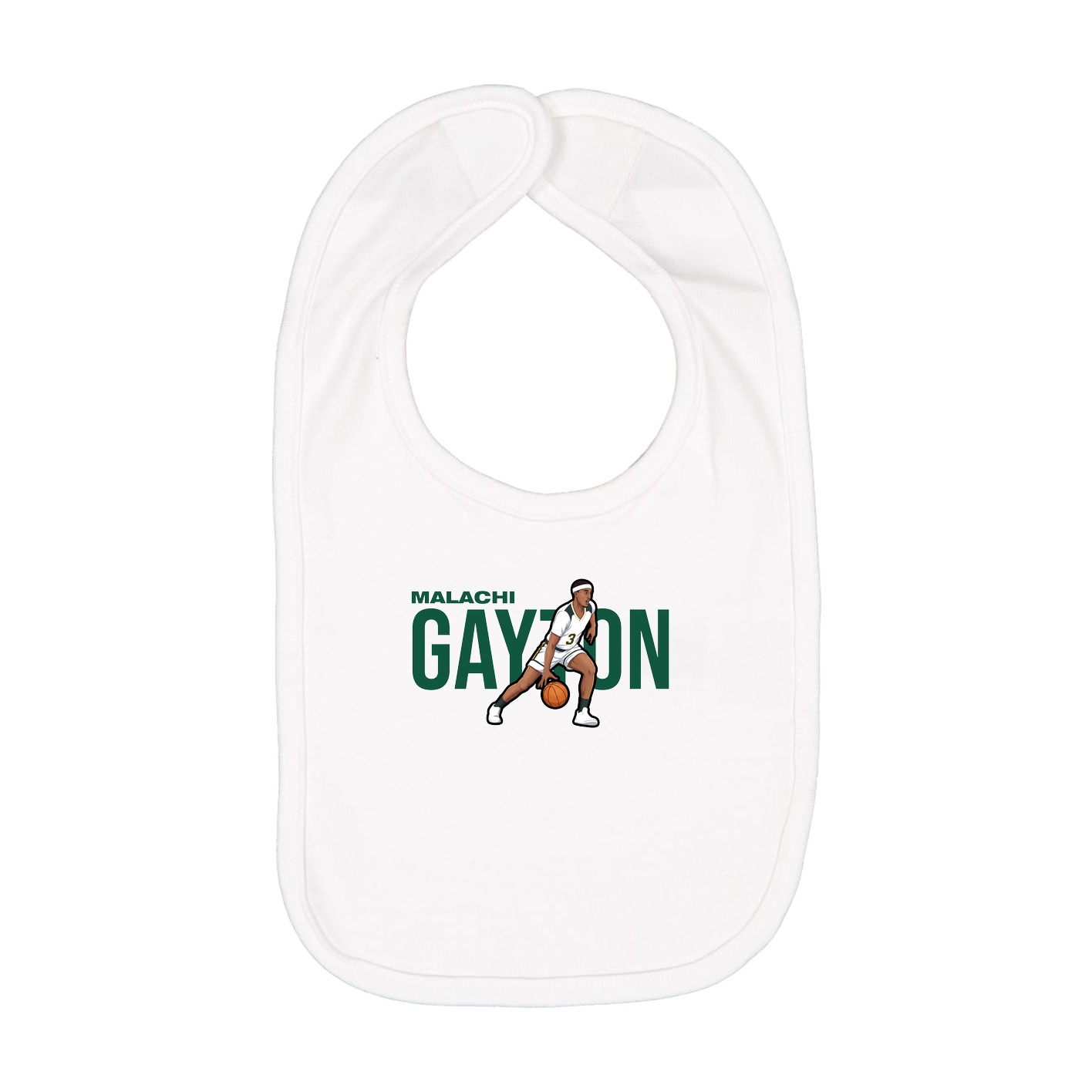 Infant Bib — Player Name in White