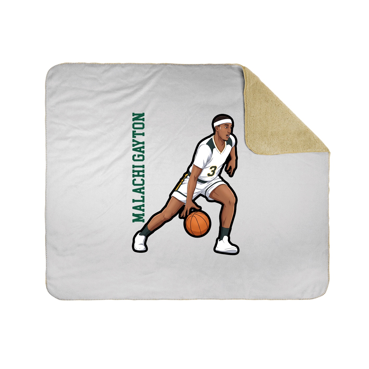 Throw Blanket — Name Vertical in White