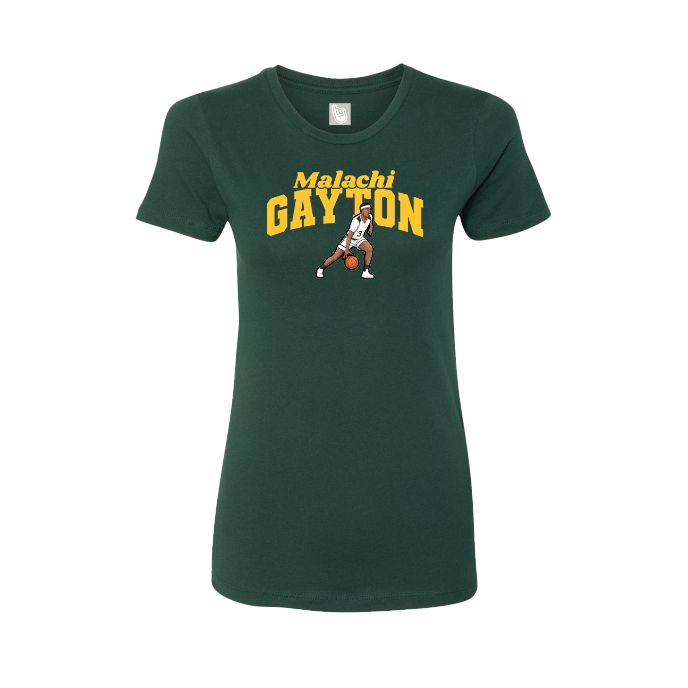 Fitted Women's Tee — Signature Arch in Green