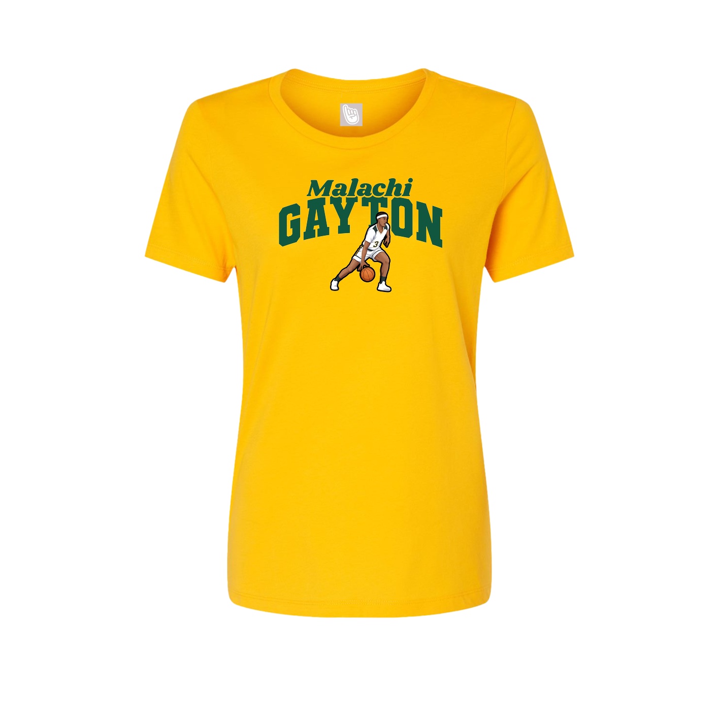 Fitted Women's Tee — Signature Arch in Gold