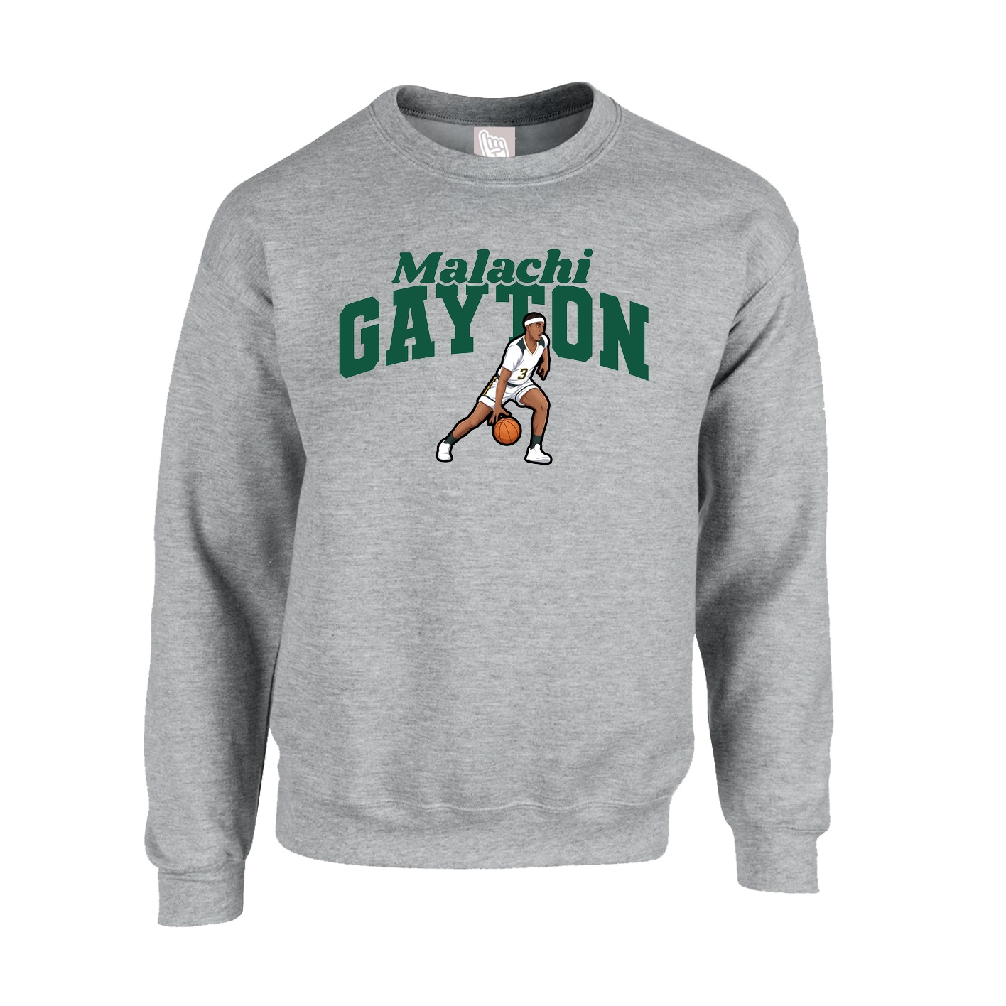 Fleece Crew — Signature Arch in Grey