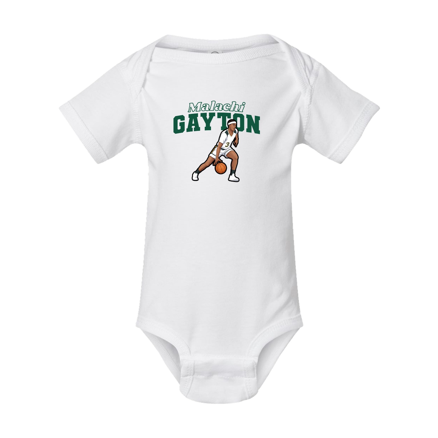 Baby Onesie — Name Arch in White