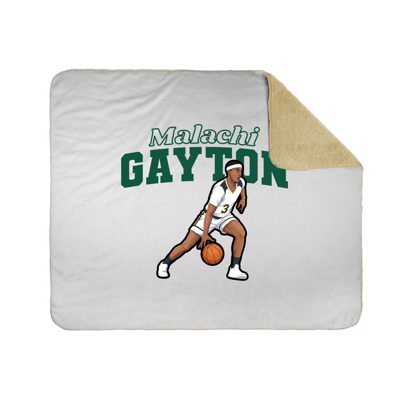 Throw Blanket — Name Arch in White