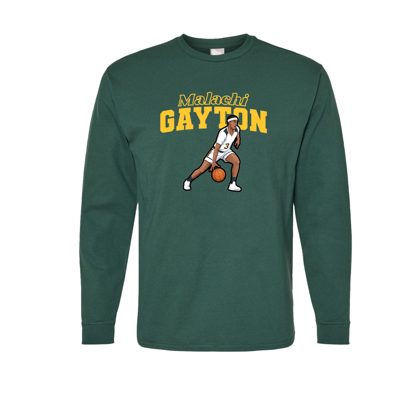 Long Sleeve Tee — Name Arch in Green