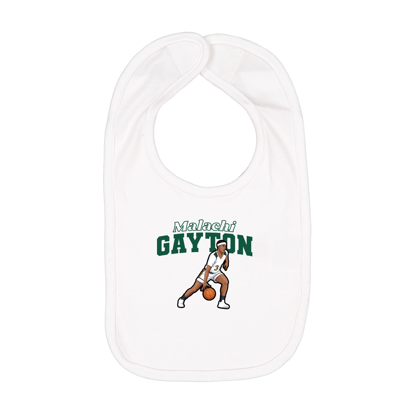 Infant Bib — Name Arch in White
