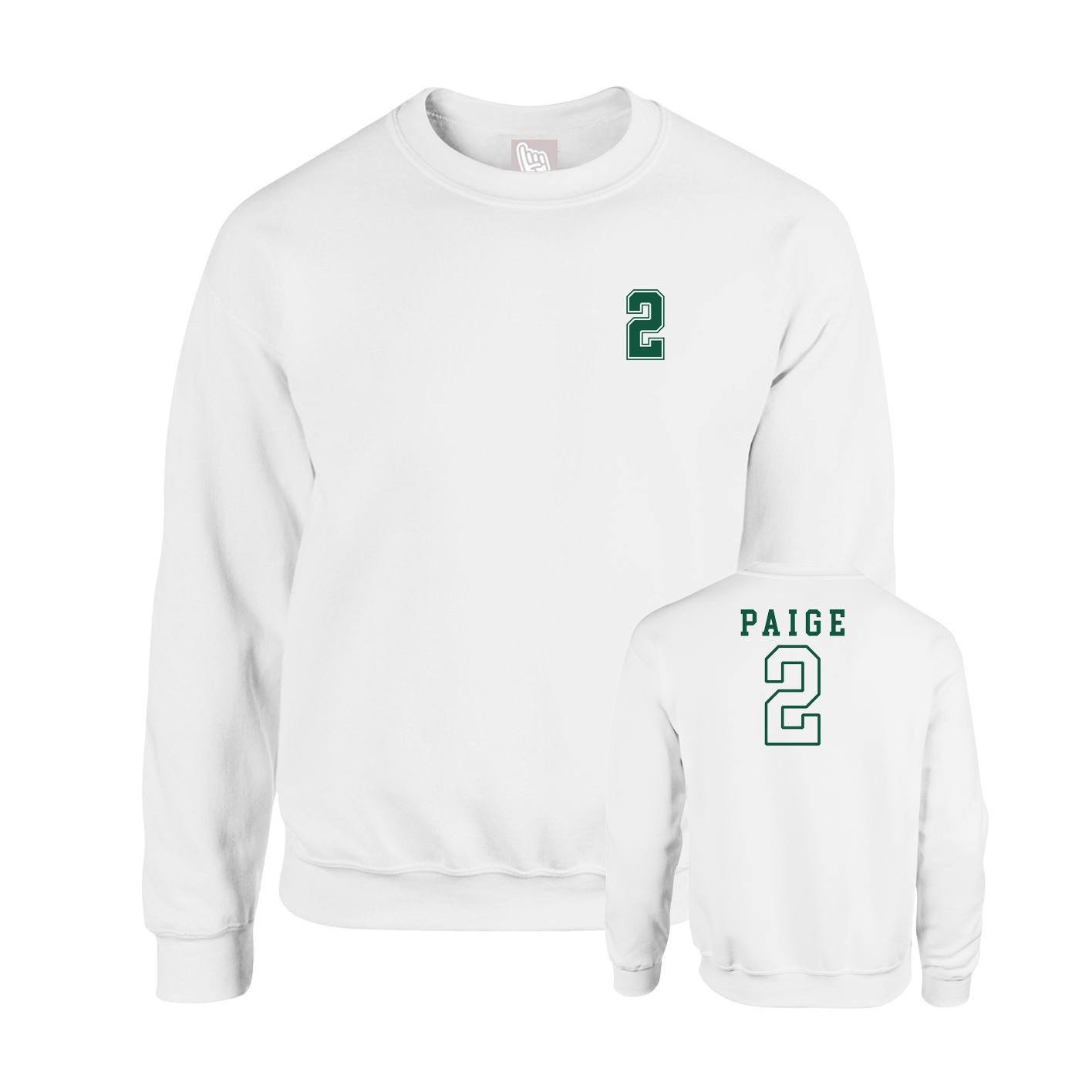 Fleece Crew — Chest Back in White