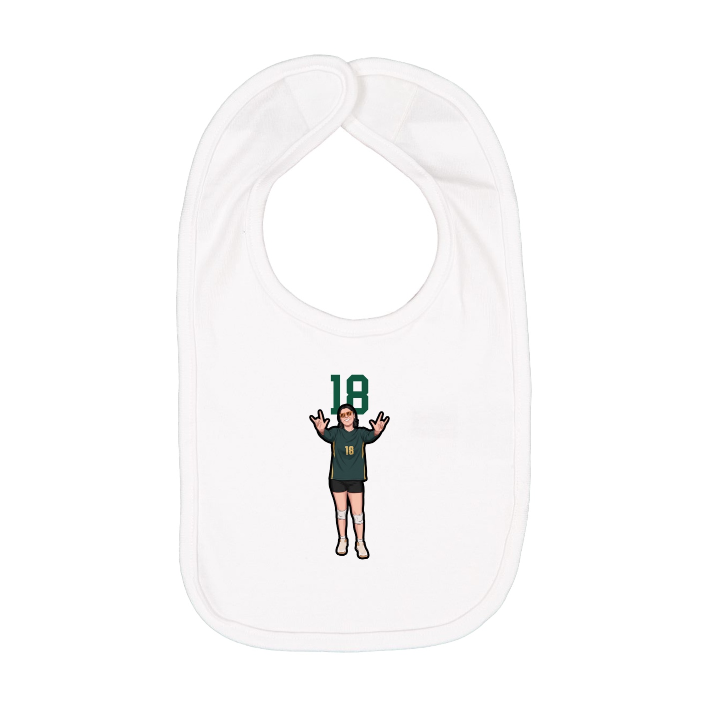 Infant Bib — Number Top in White