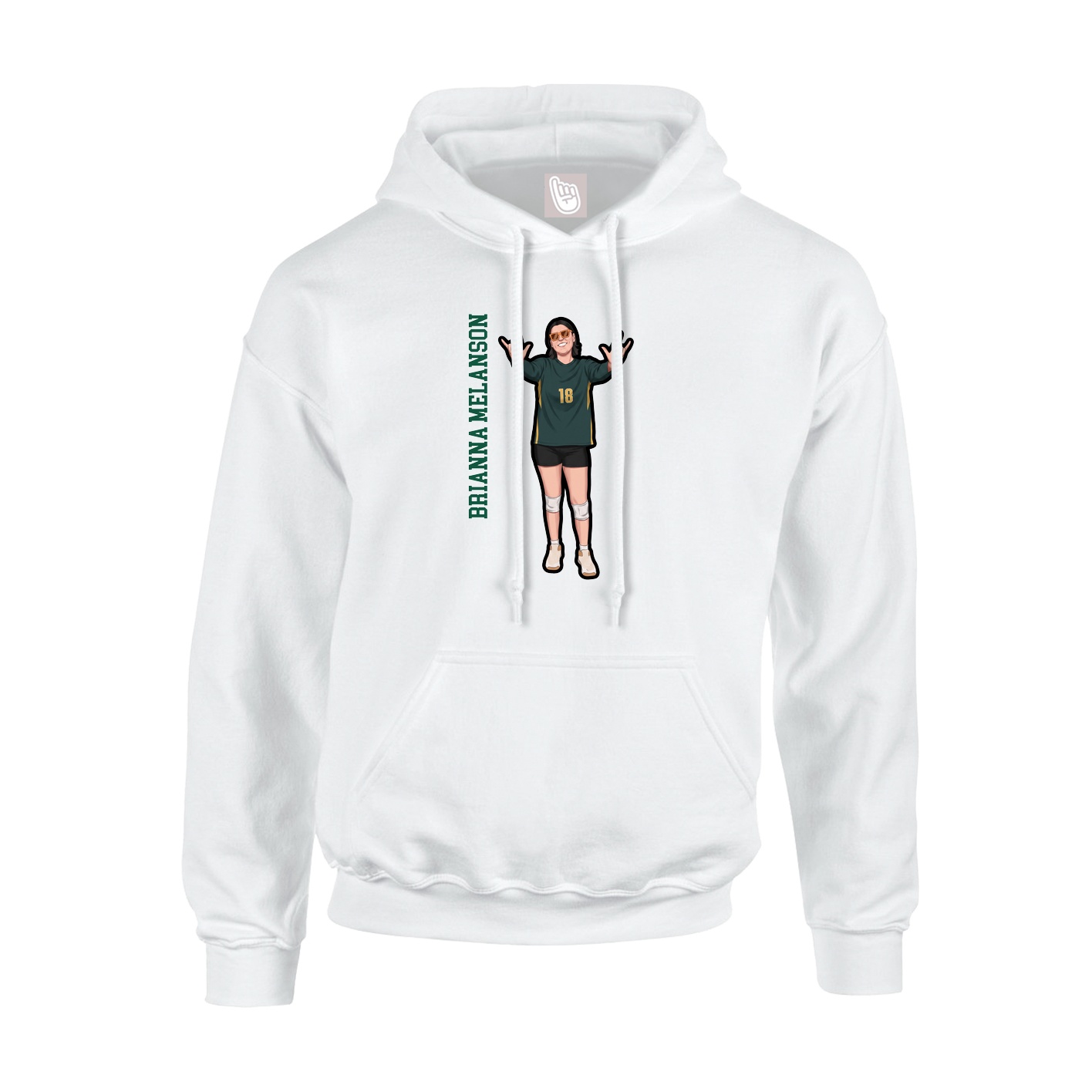Youth Hoodie — Name Vertical in White