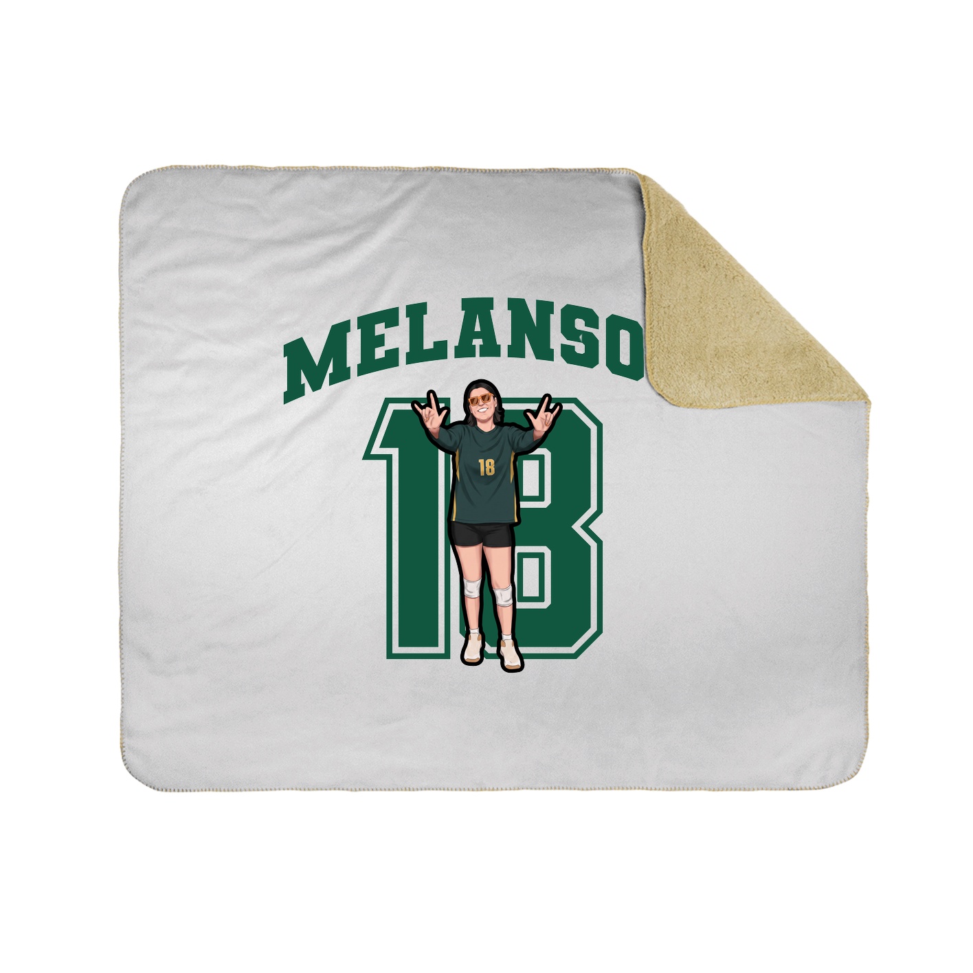 Throw Blanket — Number in White