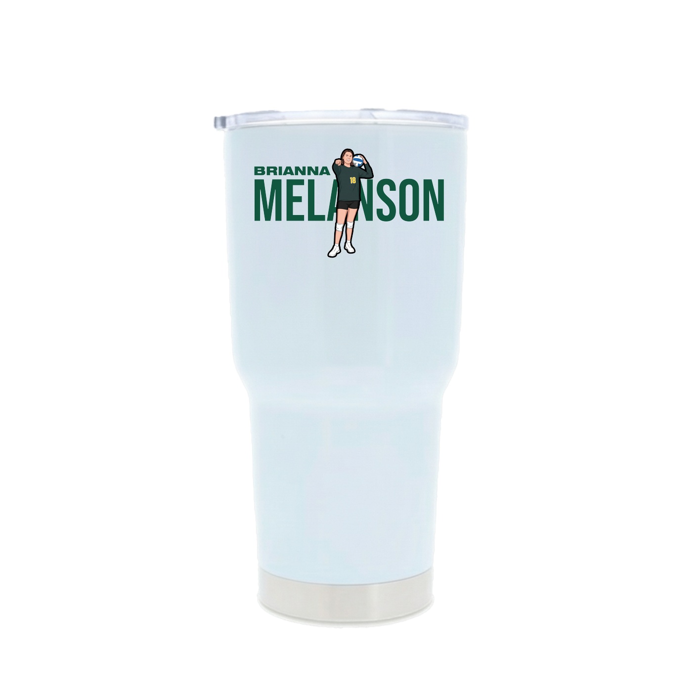 30oz Stainless Steel Tumbler — Player Name in White