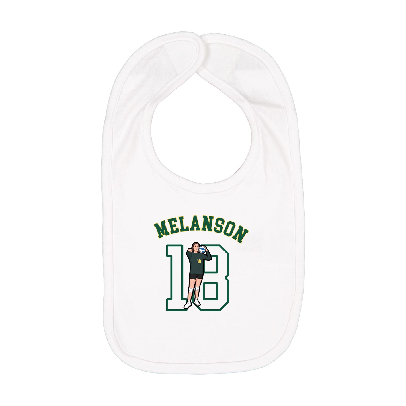 Infant Bib — Shirsey Arch in White