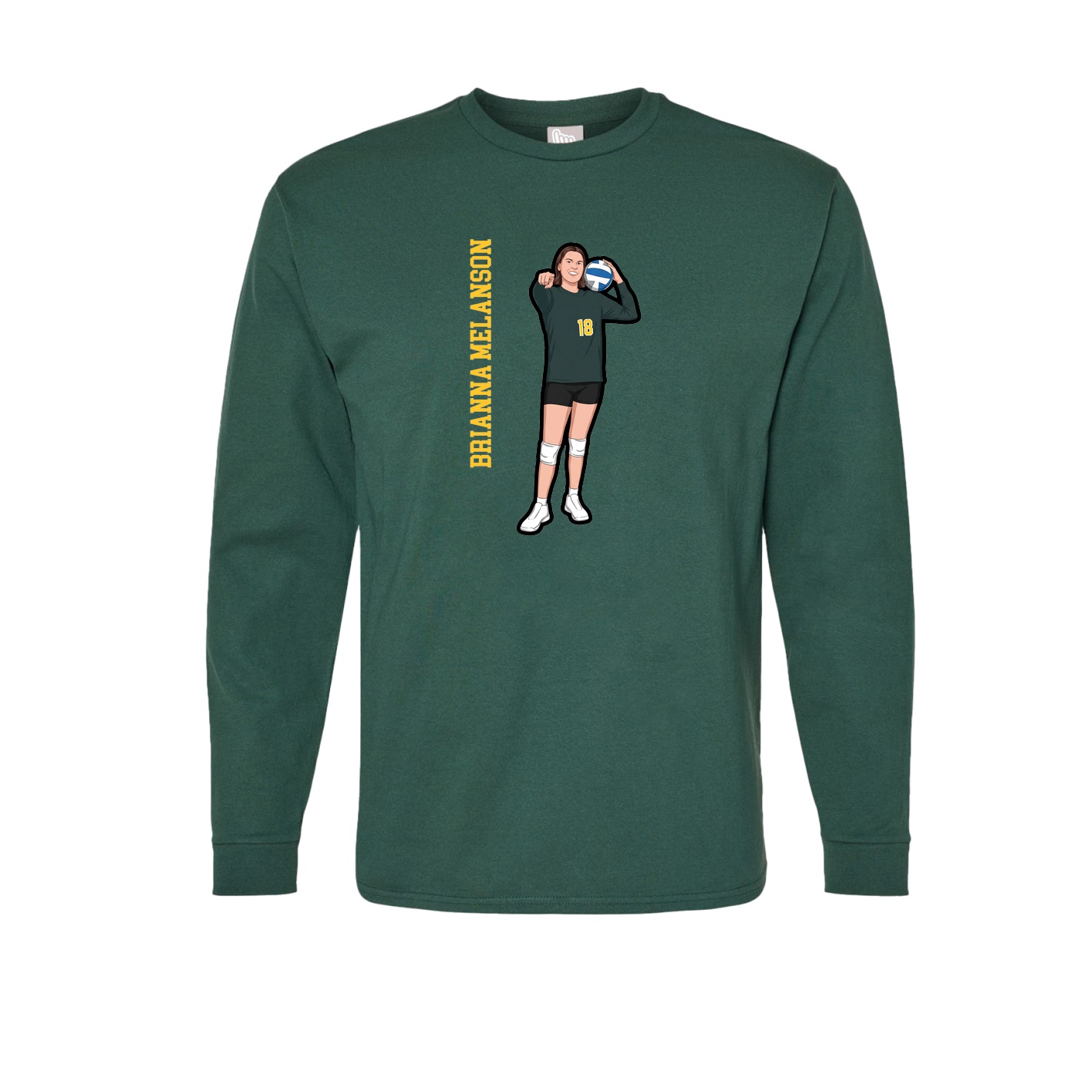 Long Sleeve Tee — Name Vertical in Green