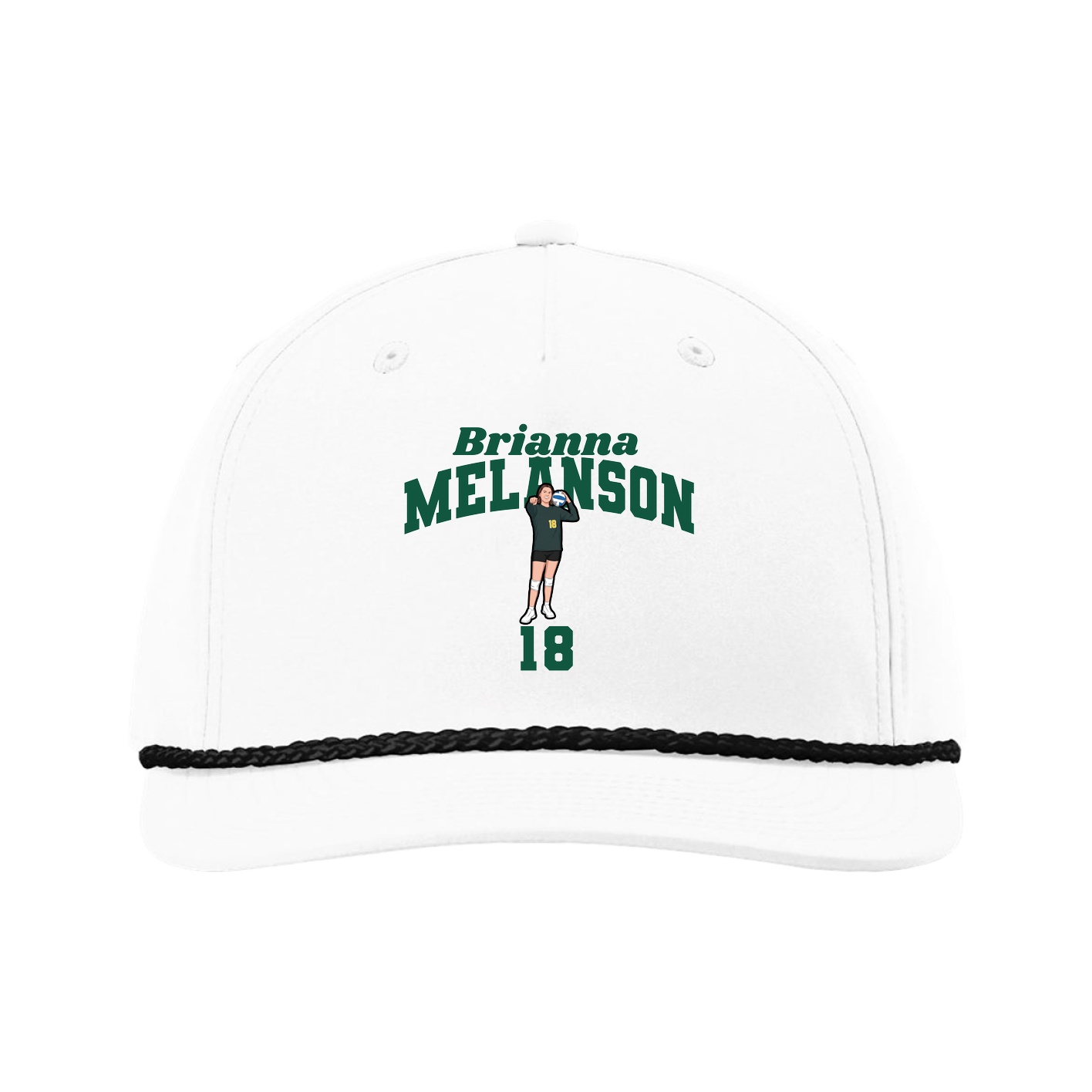Five-Panel Classic Rope Cap — Signature Arch in White