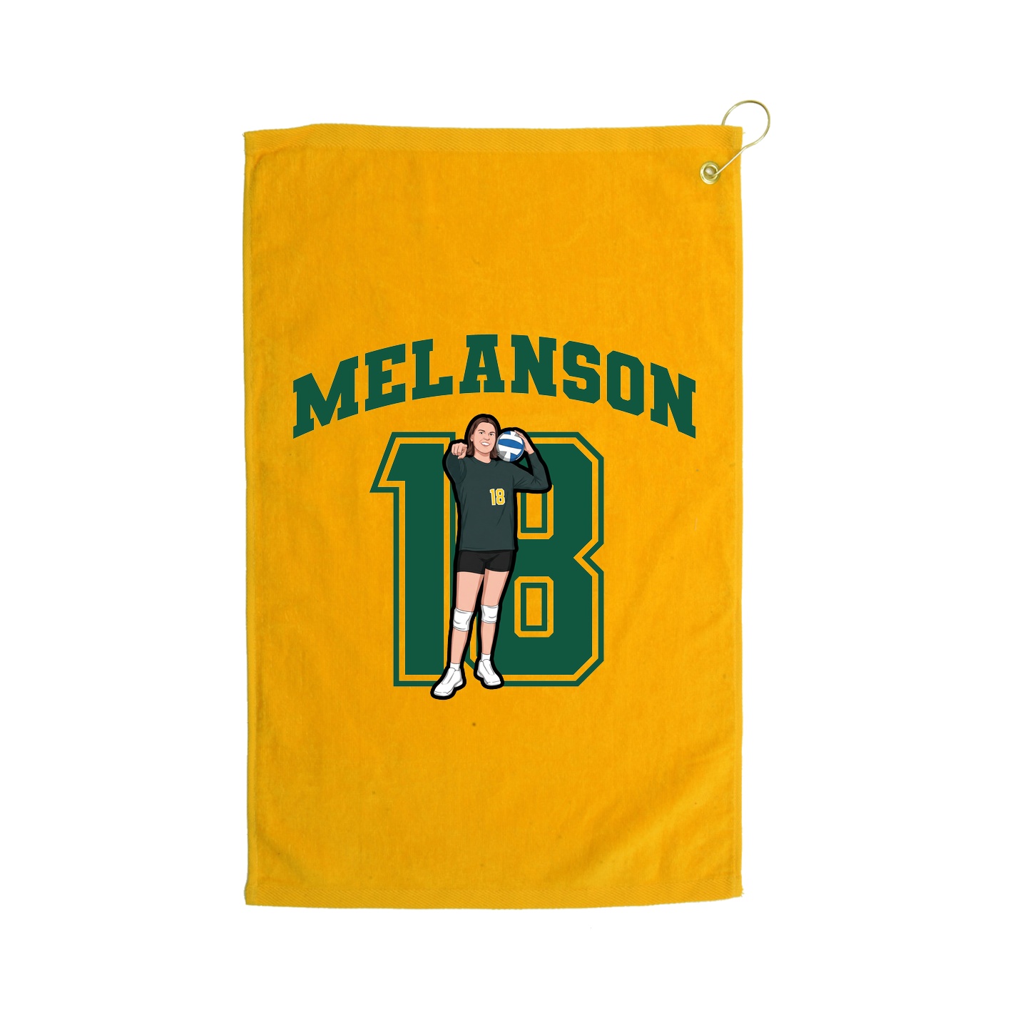 Golf Towel — Number in Gold