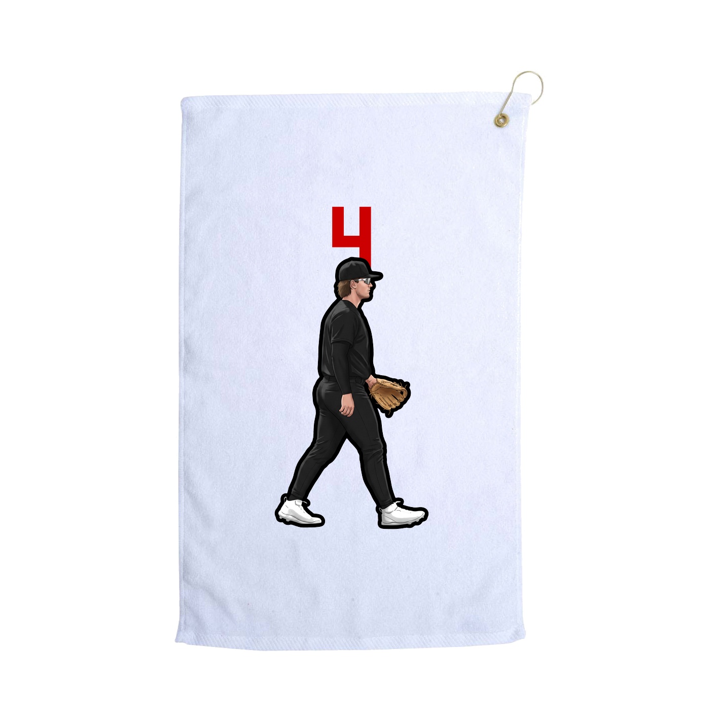 Golf Towel — Number Top in White