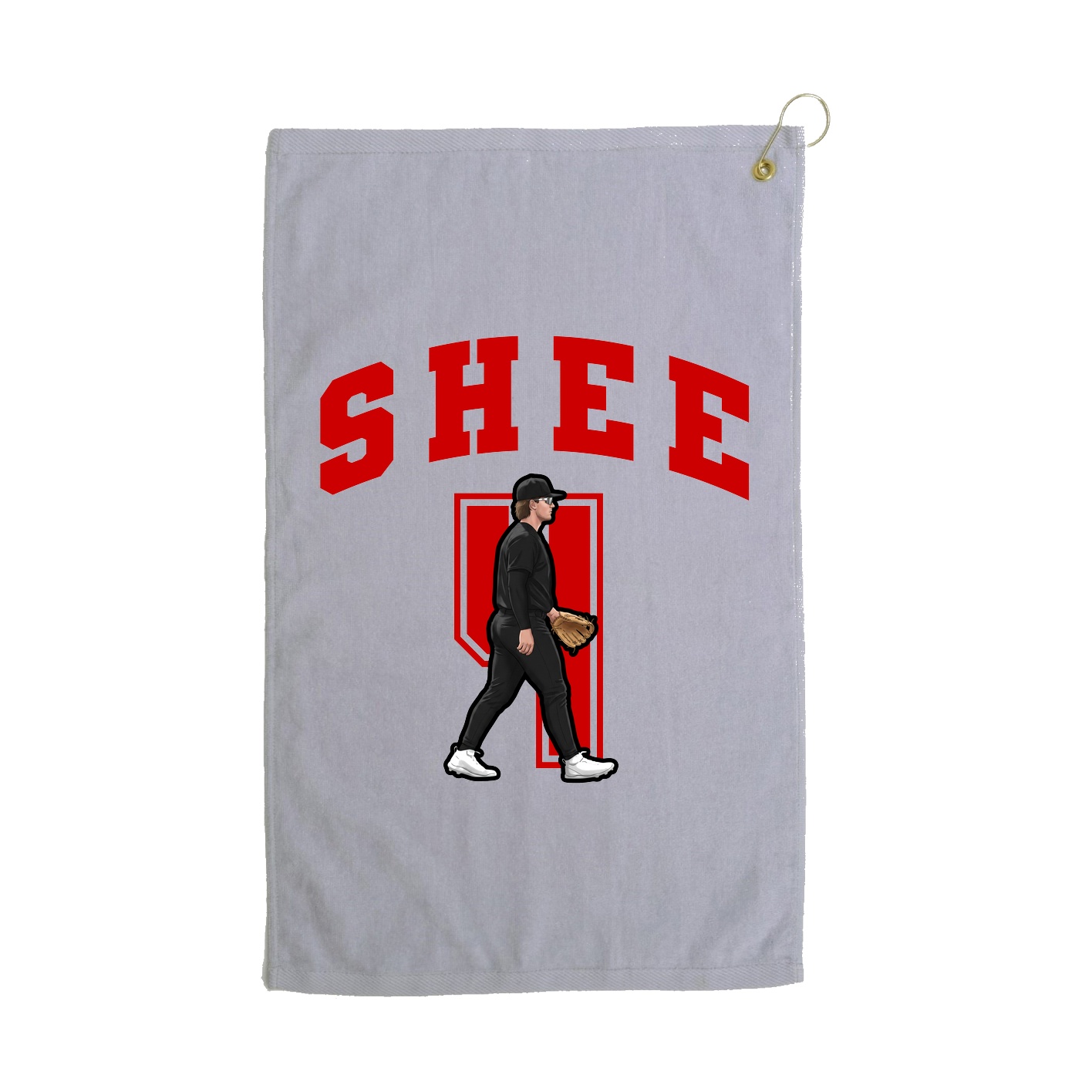 Golf Towel — Number in Grey