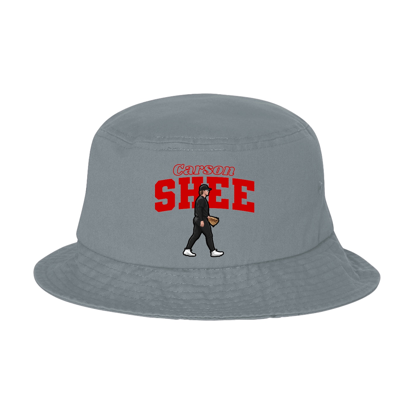 Bucket Cap — Name Arch in Grey