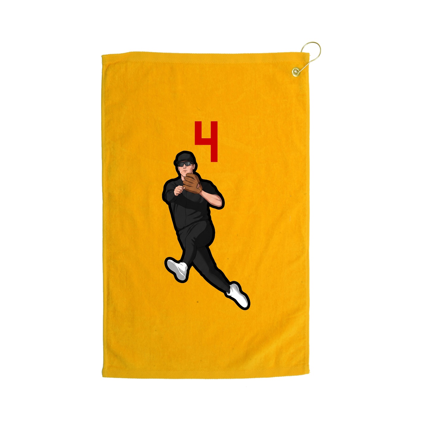 Golf Towel — Number Top in Gold