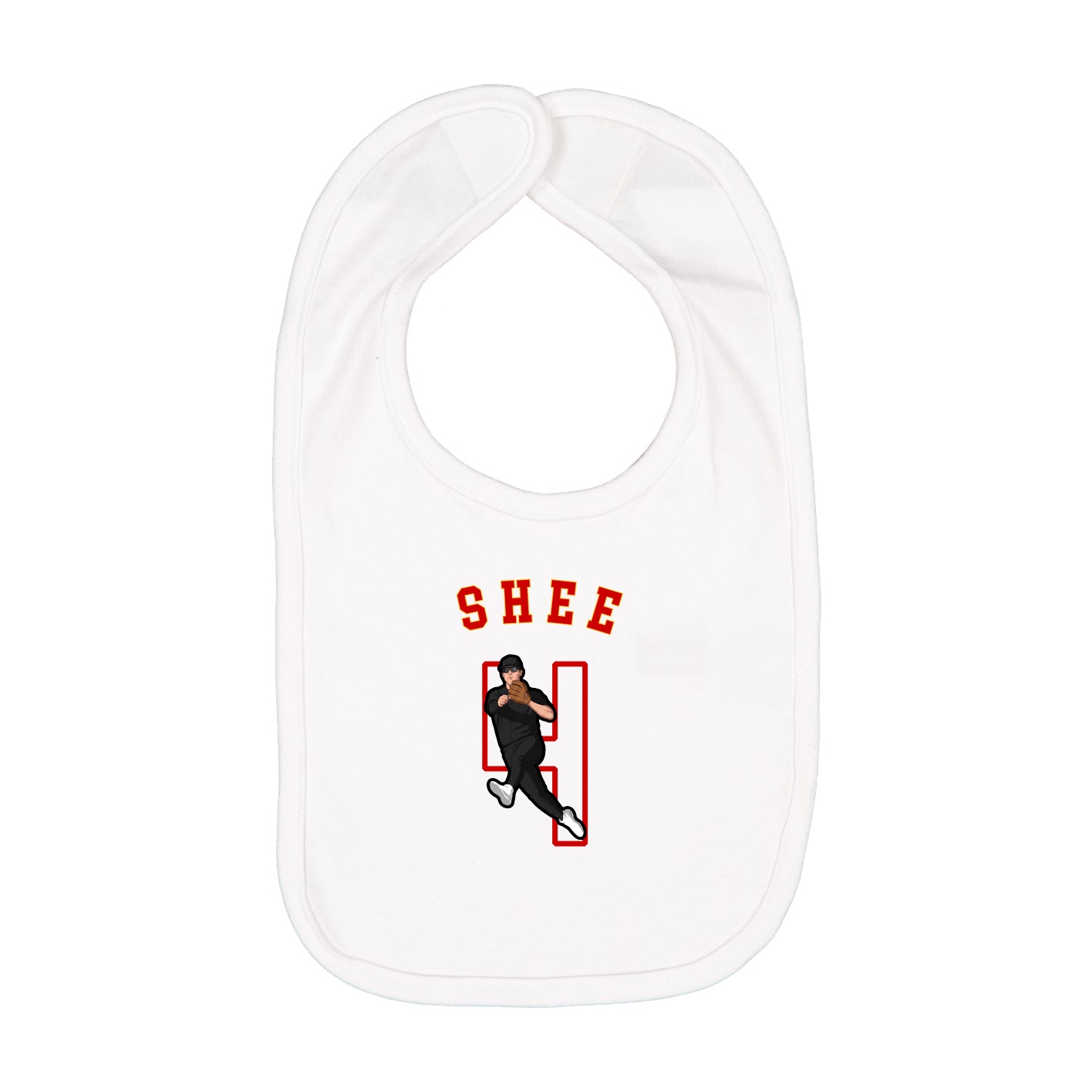 Infant Bib — Shirsey Arch in White