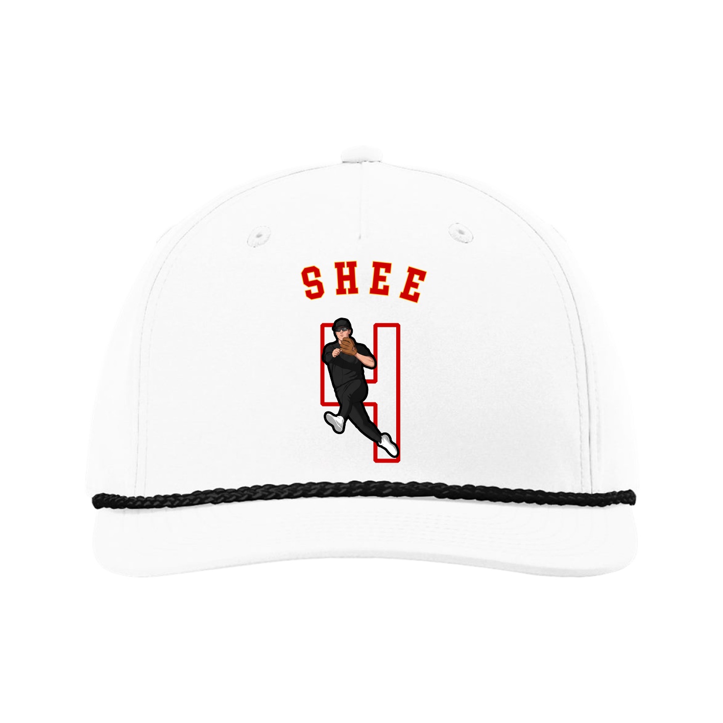 Five-Panel Classic Rope Cap — Shirsey Arch in White