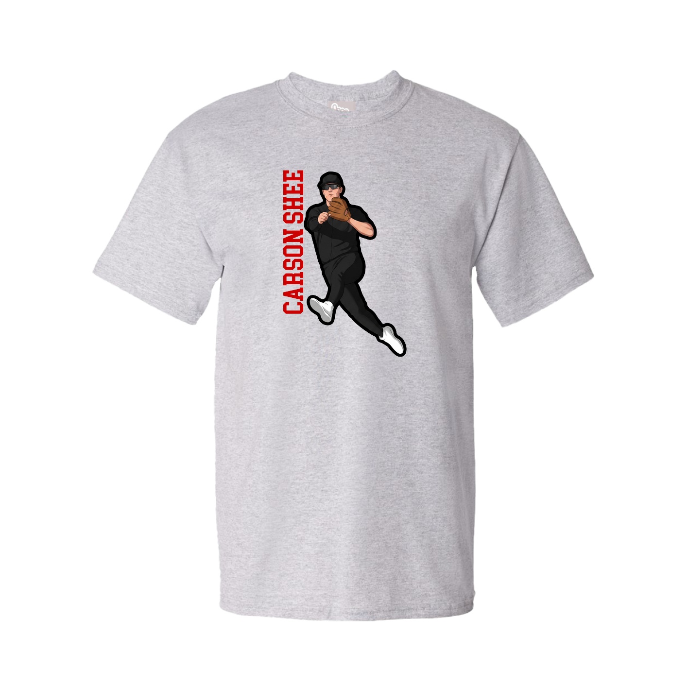 Tee — Name Vertical in Grey