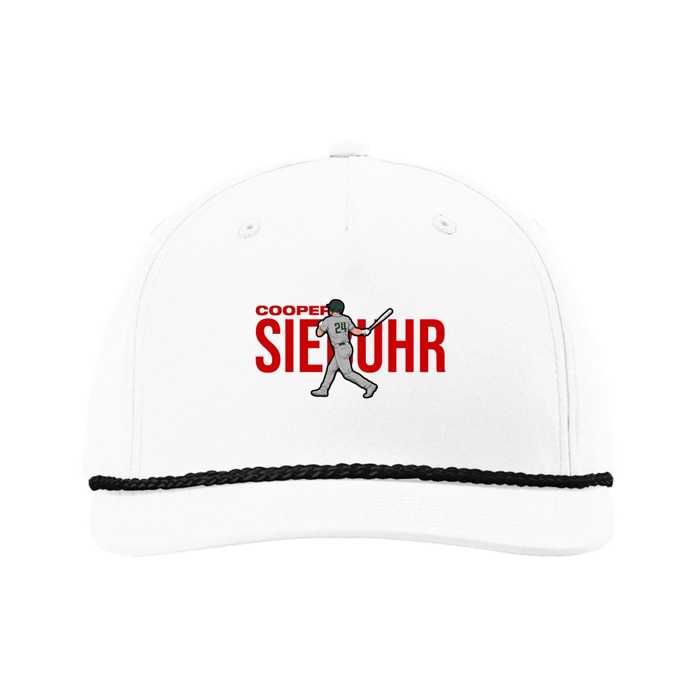 Five-Panel Classic Rope Cap — Player Name in White