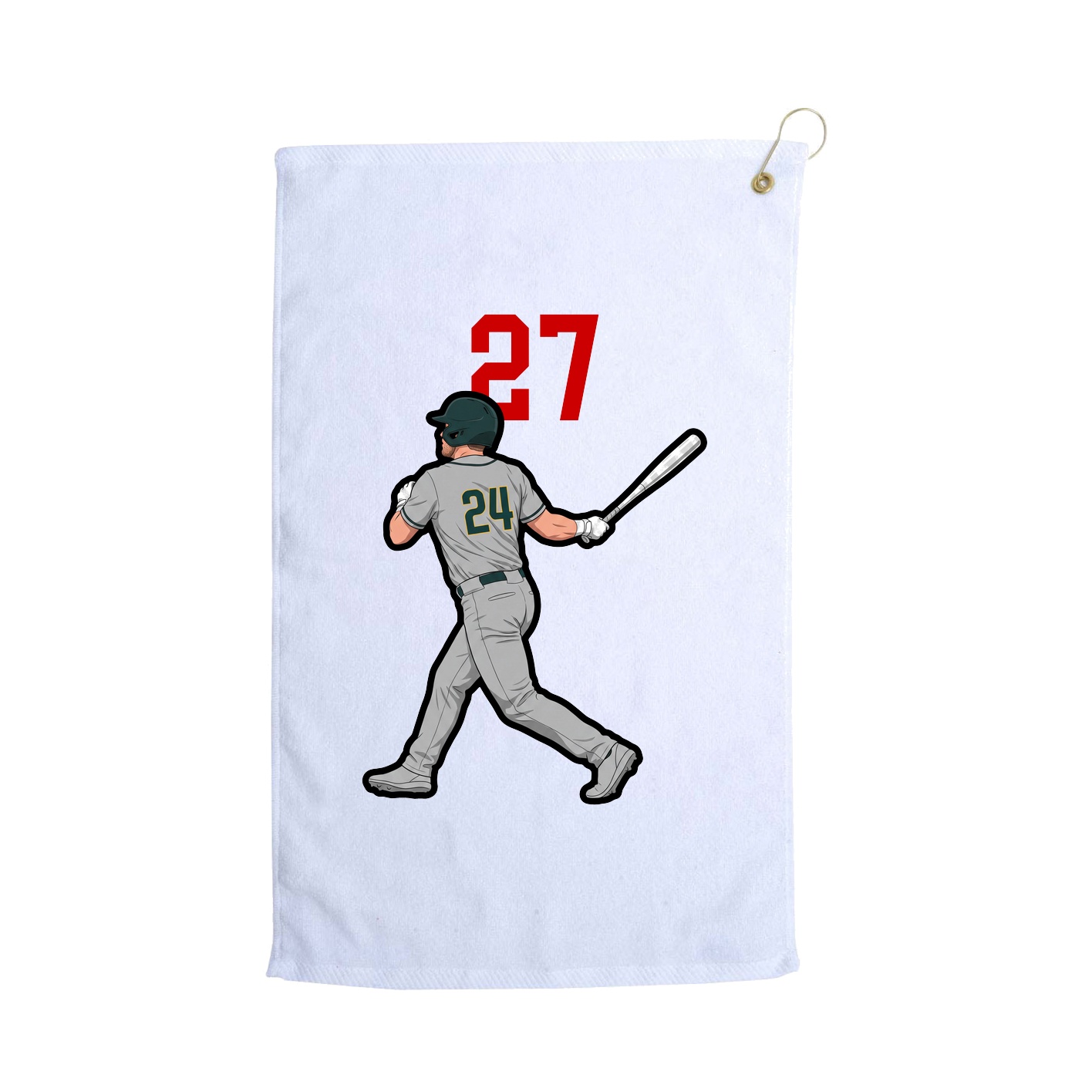 Golf Towel — Number Top in White