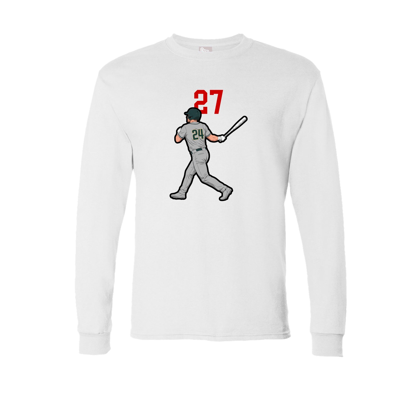 Long Sleeve Tee — Number Top in White