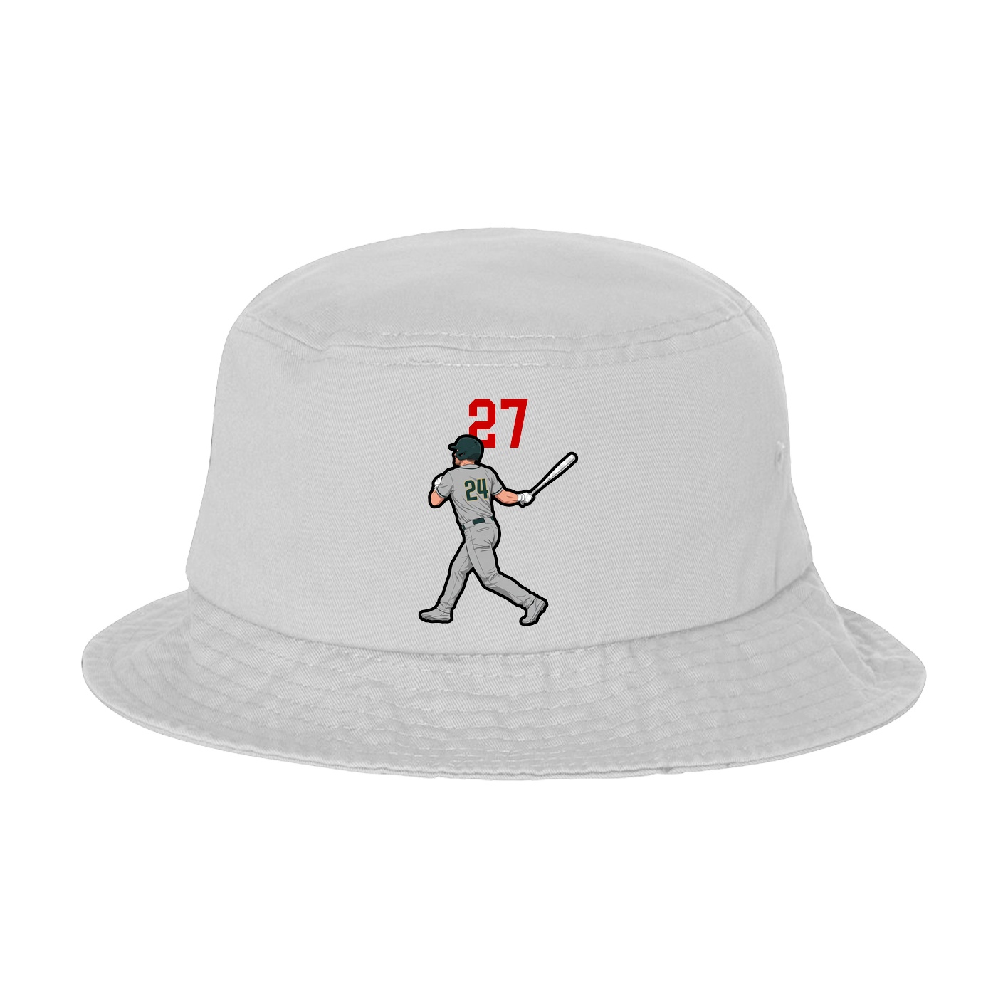 Bucket Cap — Number Top in White