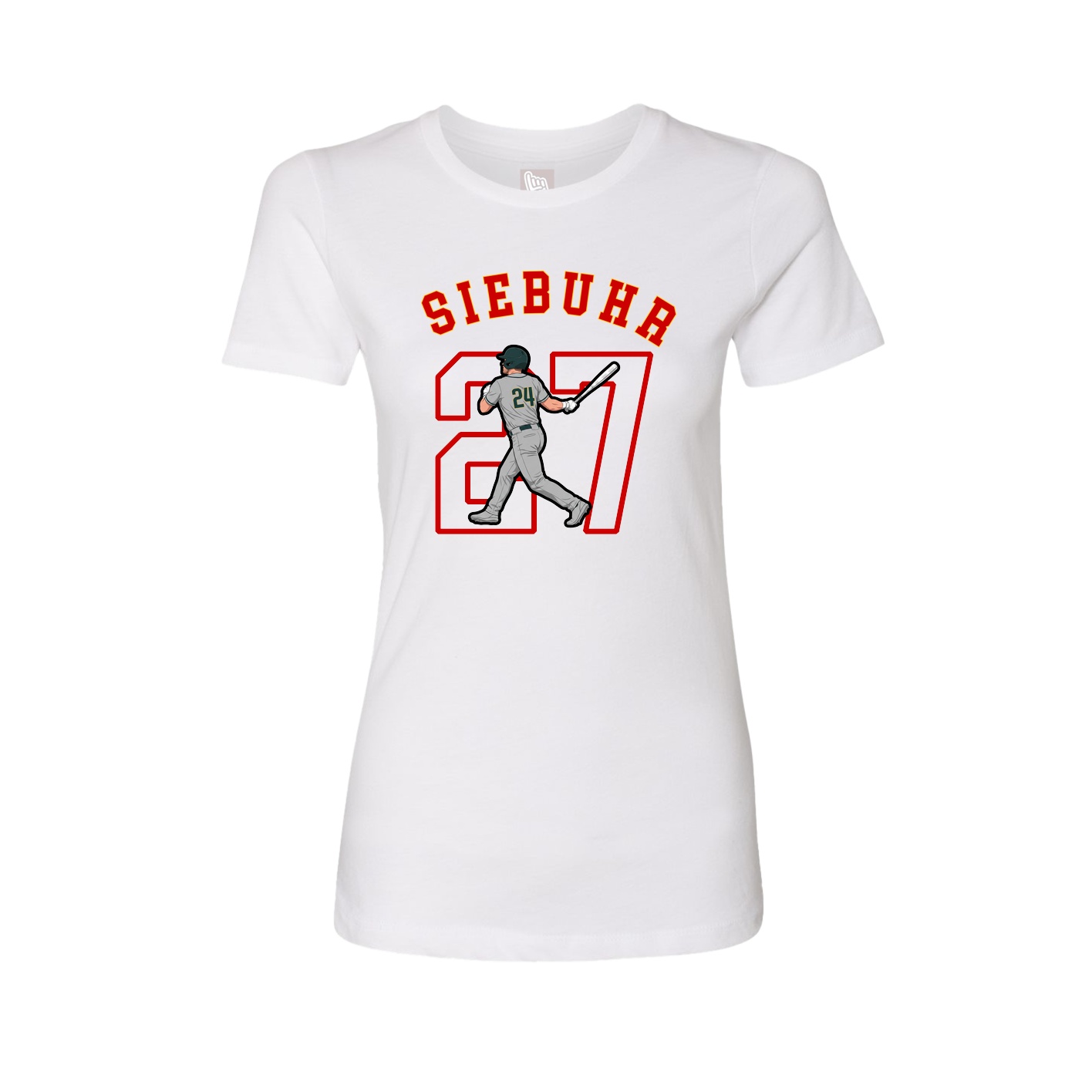 Fitted Women's Tee — Shirsey Arch in White