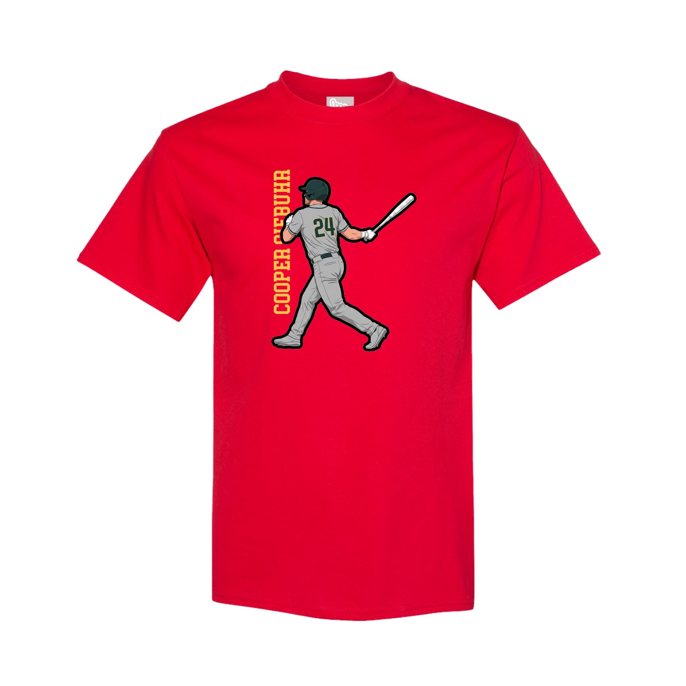 Tee — Name Vertical in Red