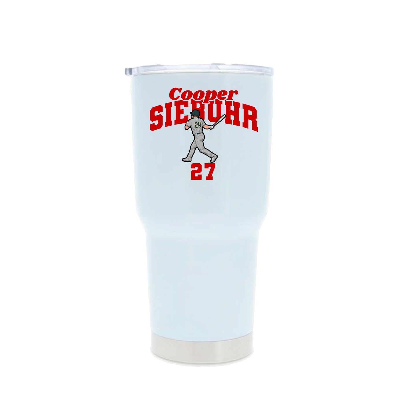 30oz Stainless Steel Tumbler — Signature Arch in White