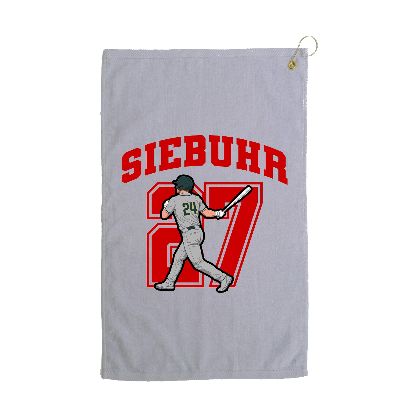 Golf Towel — Number in Grey