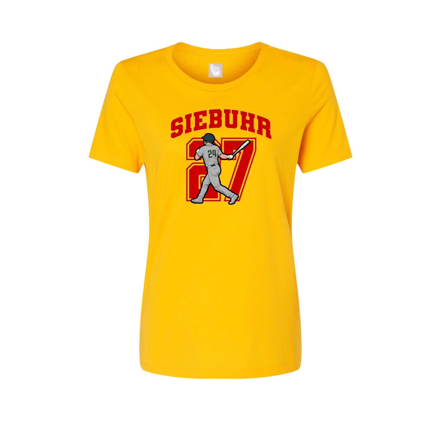 Fitted Women's Tee — Number in Gold