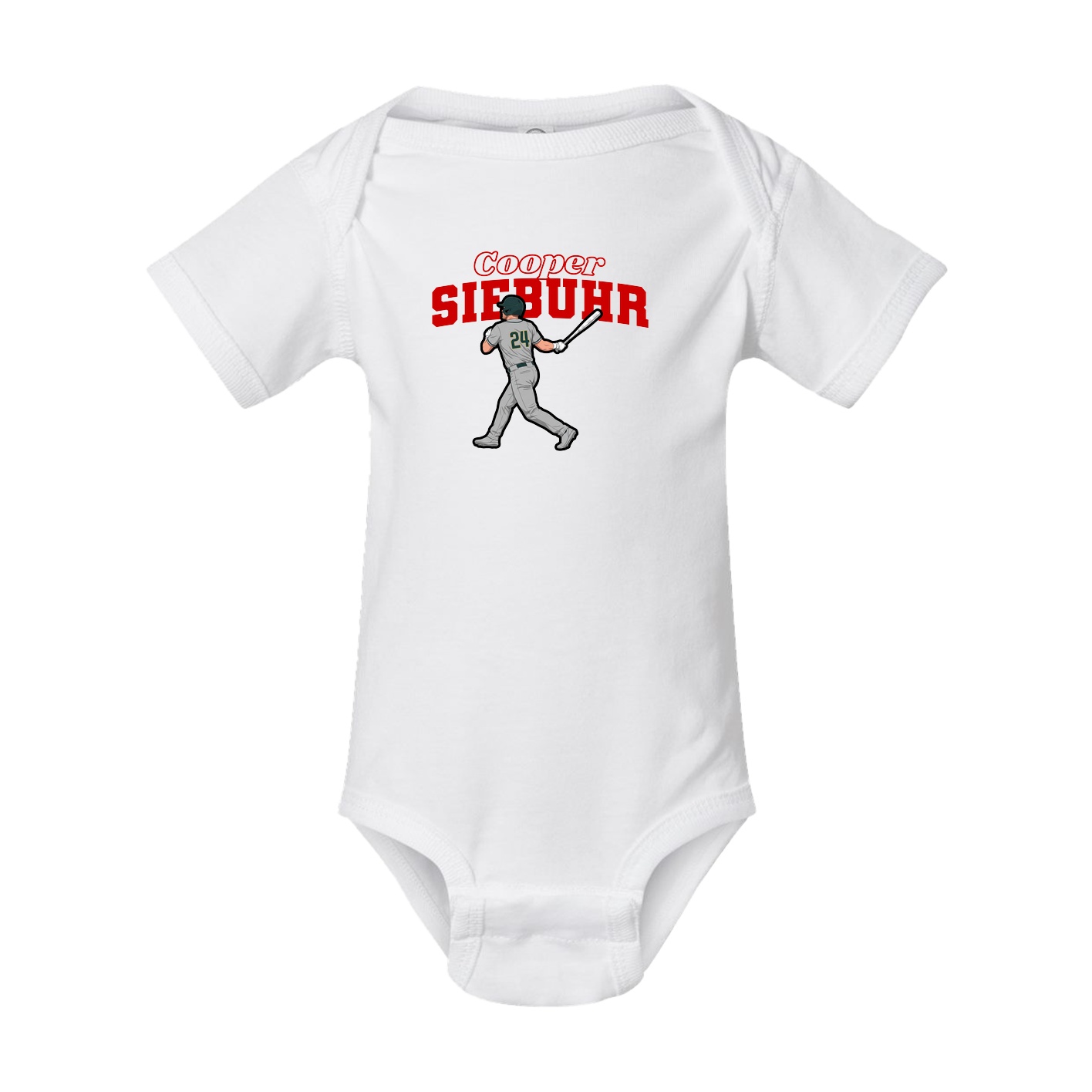 Baby Onesie — Name Arch in White