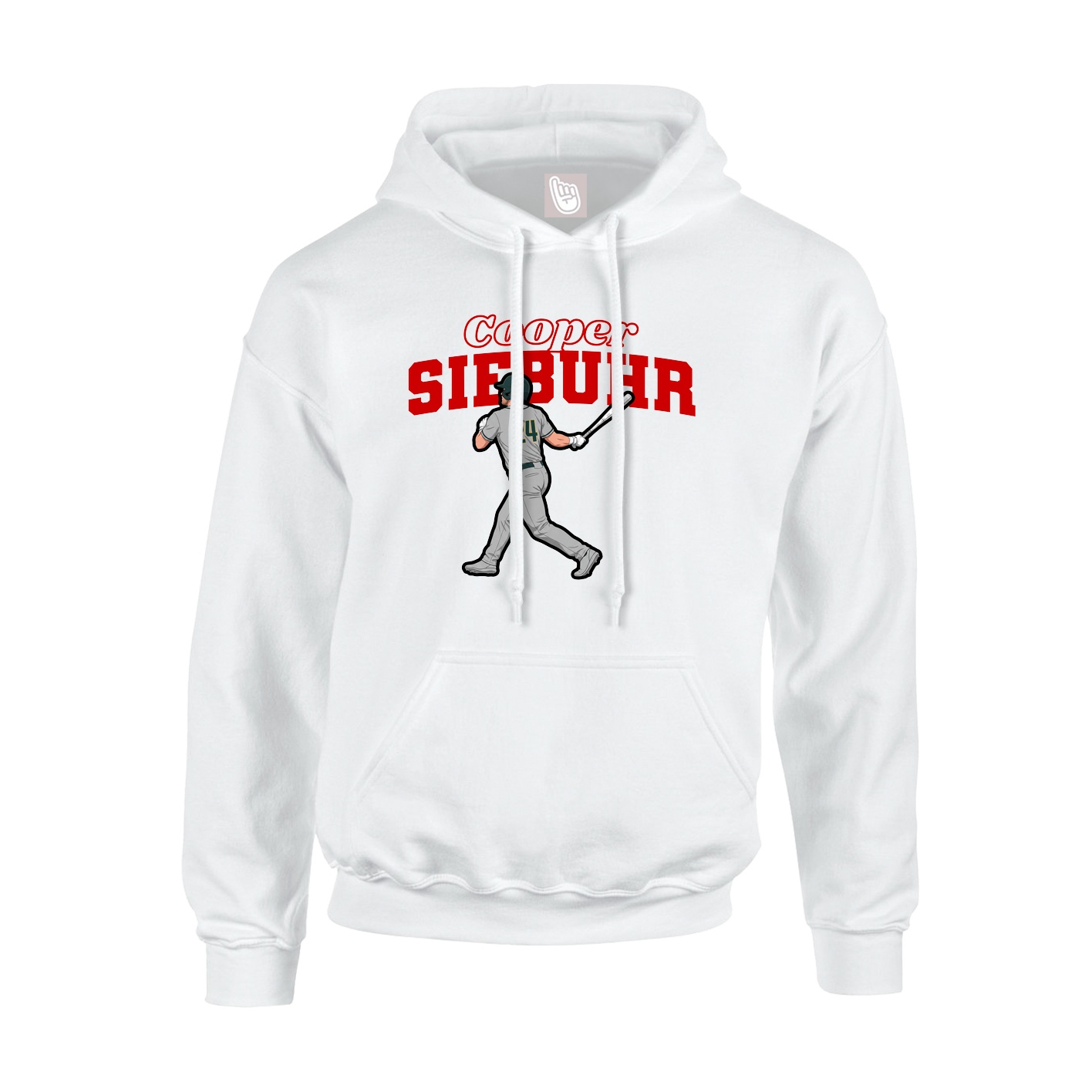 Youth Hoodie — Name Arch in White