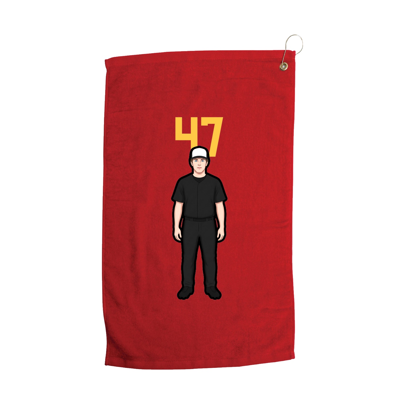 Golf Towel — Number Top in Red