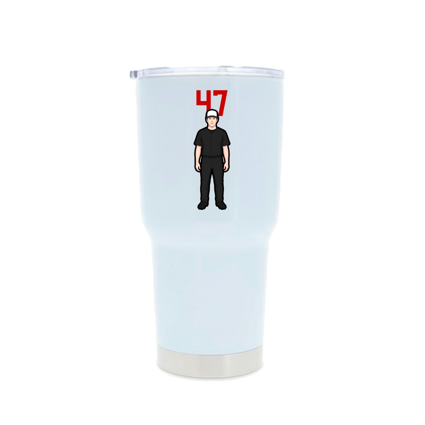 30oz Stainless Steel Tumbler — Number Top in White
