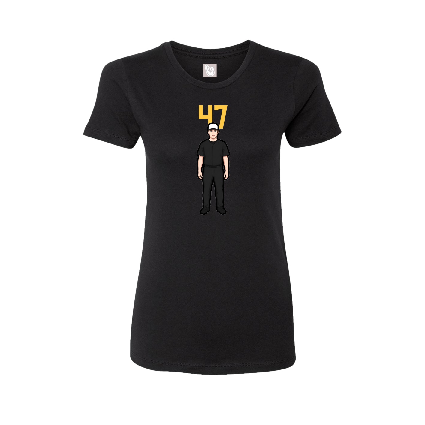 Fitted Women's Tee — Number Top in Black