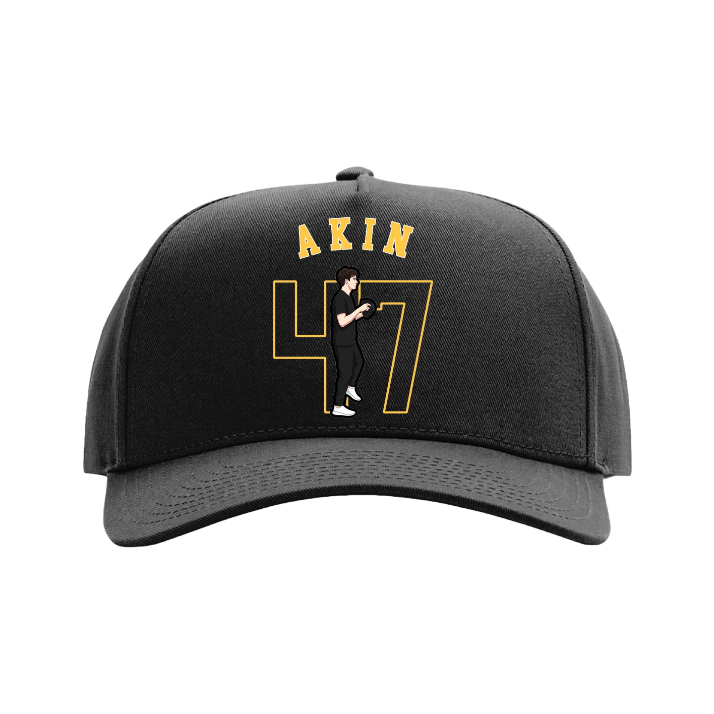 Full Fabric Five-Panel Champ Cap — Shirsey Arch in Black