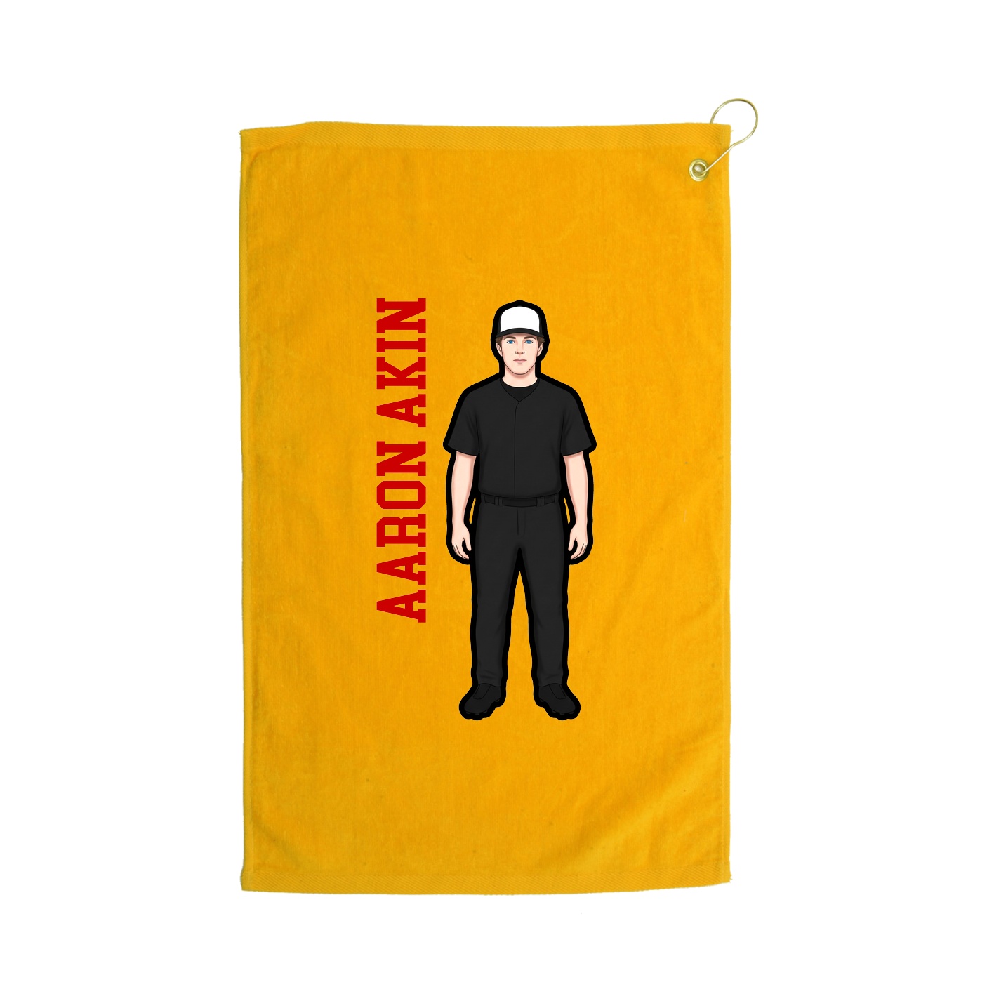 Golf Towel — Name Vertical in Gold