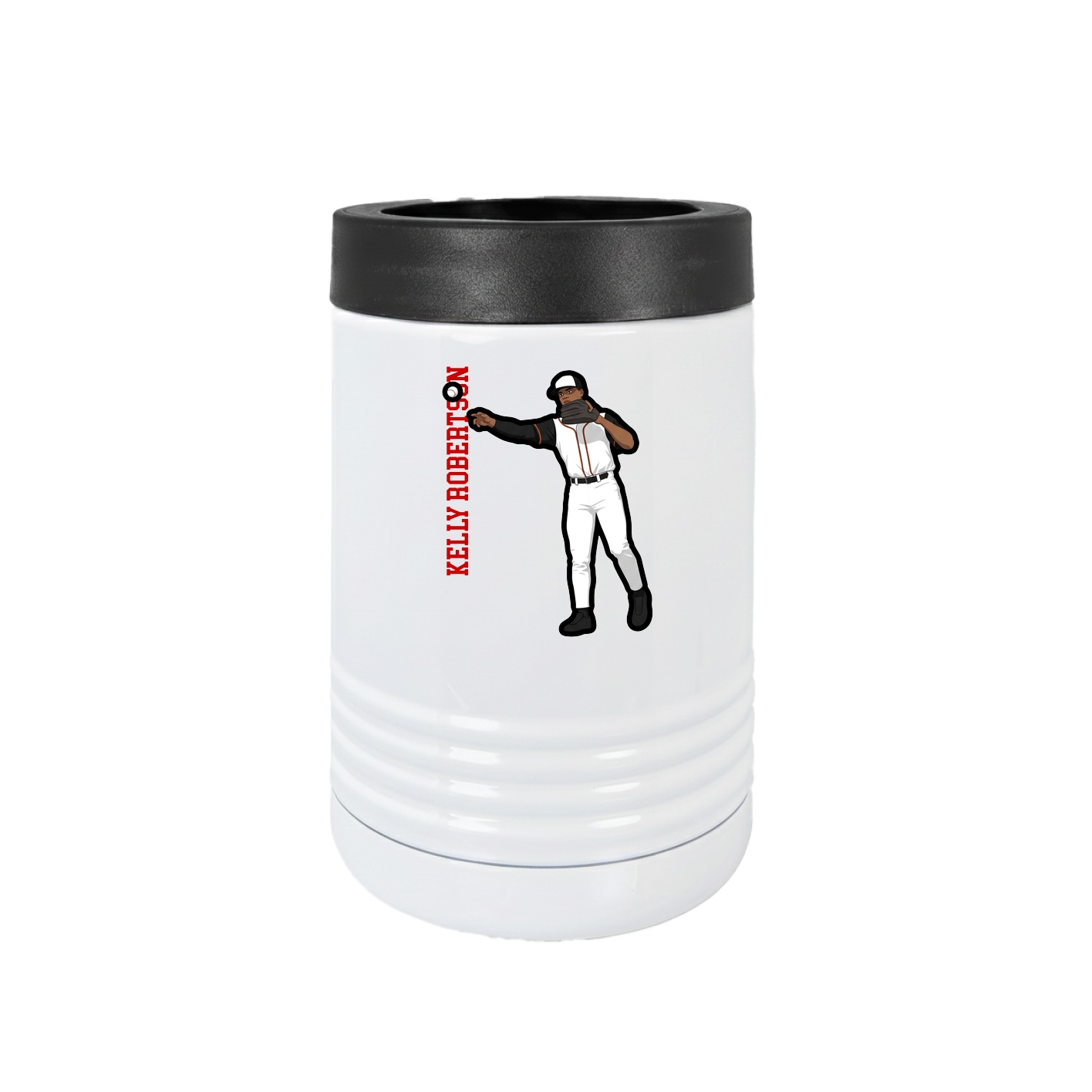 Beverage Holder — Name Vertical in White